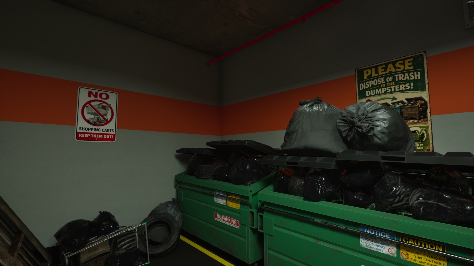Burning dumpster — Normal