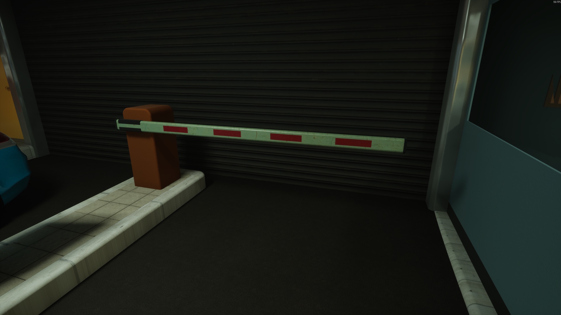 Flipped garage barrier — Normal