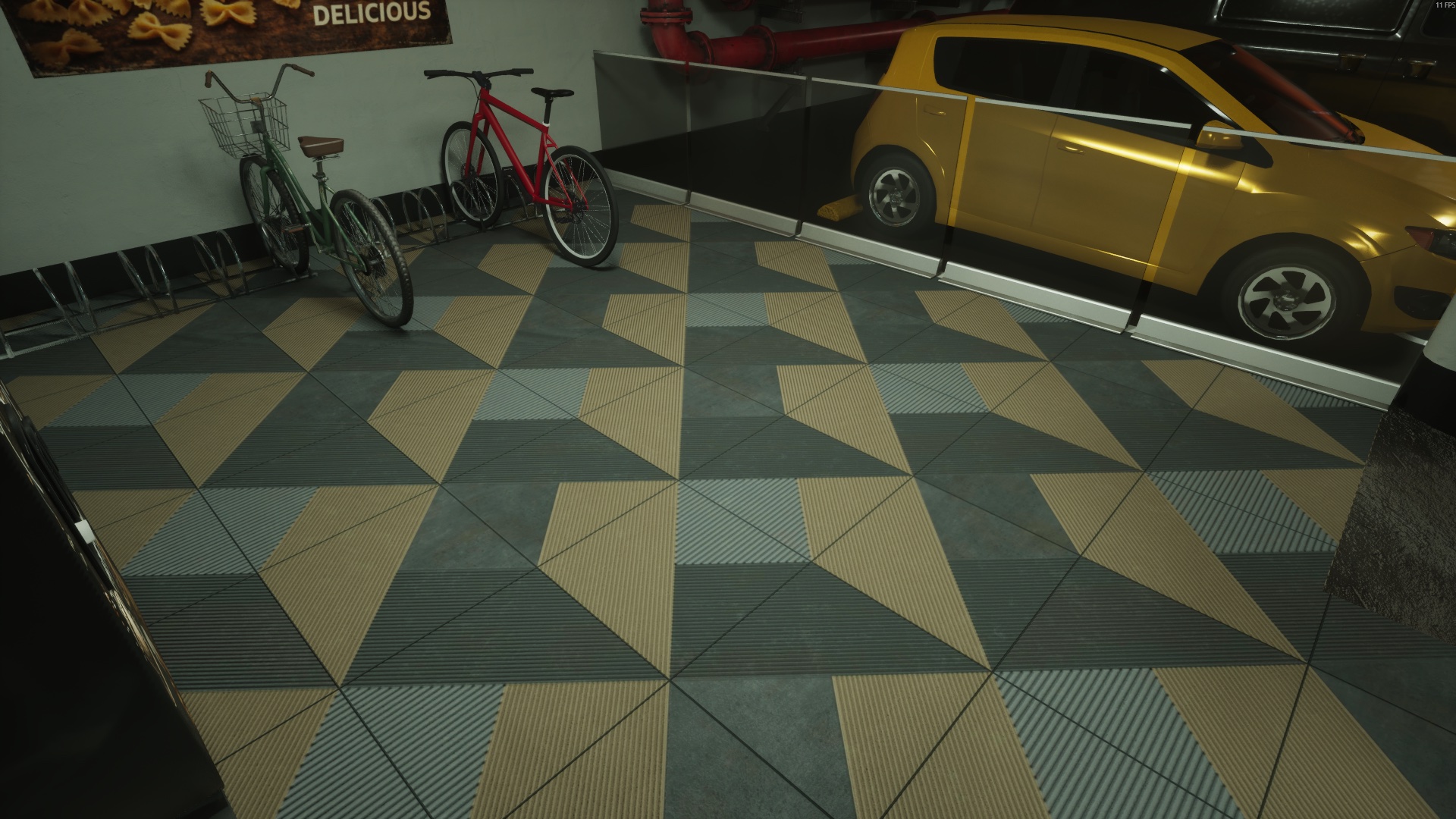 Rotated tiles in the bike area — Anomaly